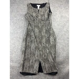 Liz Claiborne Women's Size 6 Silk Blend Geometric Gold Sheath Mini Dress Career